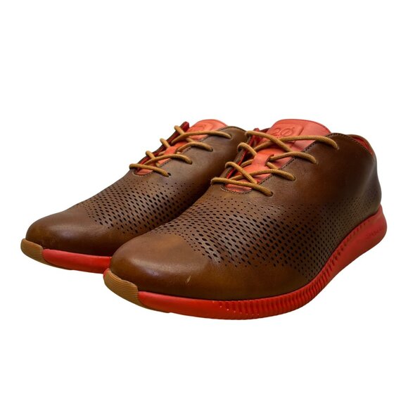 Cole Haan Men’s Brown/Red Leather Perforated Lace-Up 2.0 Grand Shoes Size 8.5 - Picture 3 of 8